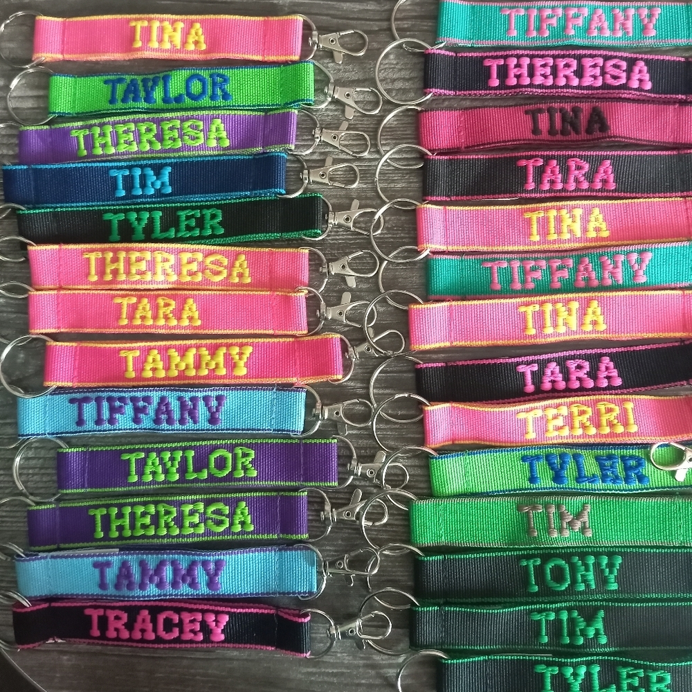 Embroidered Name Keychains